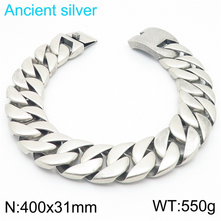 40*3.1*0.85cm-Collier brillant argent ancien