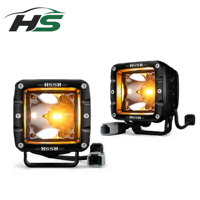 مصباح عمل LED مربع الشكل HSSH بدرجة حماية IP69K بلونين أبيض وأصفر لتعديل المركبات الوعرة