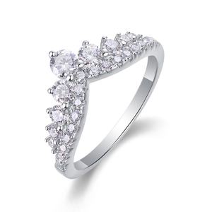 クイーンクラウンバンドリングプリンセスクラウンS925シルバーリングMoissaniteダイヤモンドゴールドメッキジュエリーウェディング女性用リング - Product Image 4