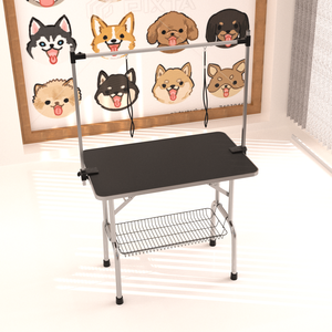 Profesional DB 36 \ "mesa de aseo para perros de acero inoxidable ajustable resistente portátil con bandeja de malla de soga de brazo - Product Image 1