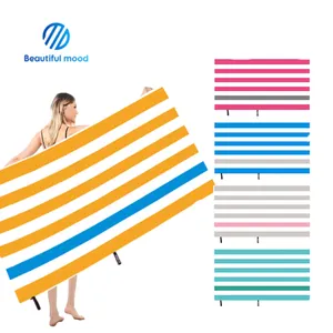 Stylish simple spot super size super absorbent sand prevention microfiber beach towel