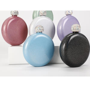 Flacon à <span class=keywords><strong>alcool</strong></span> en acier inoxydable Bouteille de vin avec couvercle en diamant mignon Bouteille de vodka Whisky Hip Flask <span class=keywords><strong>Cadeau</strong></span> de demoiselle d'honneur - Product Image 2