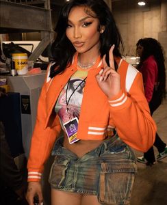 新款欧美时尚百搭麻辣女童外套女长袖撞色S Rt纽扣棒球运动衫 - Product Image 3