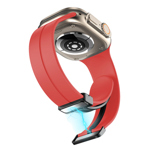 Custom Logo Sport Silicone Magnetic Watch Band For Apple Watch (Series 1-8 &amp; SE) -Folding Buckle Strap - Product Image 4