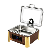 Chauffe-Plat Électrique YT pour Buffet, Double Chauffage Humide et Sec, Contrôle Numérique Intelligent, en Acier Inoxydable 304 de Qualité Alimentaire