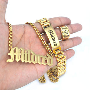 إستانلستيل مخصص مجوهرات قلادة سوار حلقة الرجال مجموعة - Product Image 6