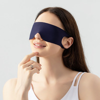 Masque pour les yeux une pièce mince en tricot doux et résistant à la lumière avec oreille suspendue pour la maison compagnie aérienne voyage déjeuner pause sommeil
