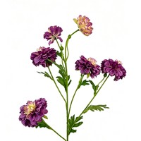 6 têtes de fleurs artificielles en soie PU, Dahlia et Chrysanthème, style floral printanier, pour décoration intérieure, salon, table à manger, mariage