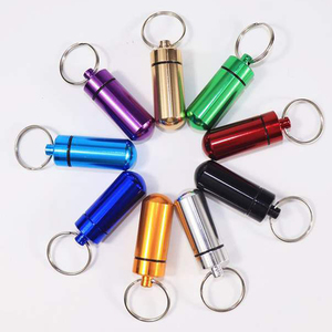 Mini kim loại Pill chai hợp kim nhôm không thấm nước Keychain Y Pill hộp container - Product Image 2
