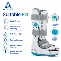 Botte de marche médicale à compression d'air avec coque rigide, sangles réglables, bout ouvert et semelle antidérapante pour la récupération