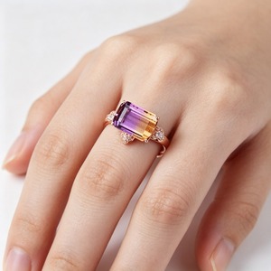 Anello in stile pietra preziosa colorata, gioiello personalizzato di design alla moda per l'uso quotidiano - Product Image 2