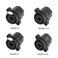 Conector NEUTRIK REAN Combo XLR y Jack de 6.35mm, 7P XLR + Jack Estéreo TS/TRS de 1/4\" (6.35mm), Montaje en Panel, Terminales de Soldadura, Negro