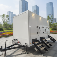 Remorque Sanitaire Mobile de Luxe Multi-Postes pour Camping, Événements Extérieurs et Toilettes Publiques Portables