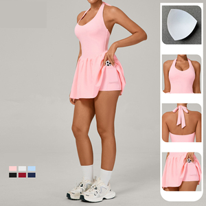 Tenue de sport GC à lacets effet seconde peau pour femme, sous-vêtement anti-transparence, <span class=keywords><strong>jupe</strong></span> de tennis pour course <span class=keywords><strong>en</strong></span> extérieur et fitness - Product Image 2