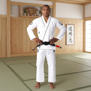 ชุดยิวยิตสูบราซิล BJJ คิโมโน ผ้าฝ้าย 100% 480 กรัม ระบายอากาศได้ดี พิมพ์ลายด้วยความร้อน โลโก้ด้านหน้า สำหรับผู้ชาย ตรวจสอบด้วยระบบตรวจจับเข็ม OEM - Product Image 3