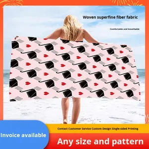 Tùy chỉnh một mặt kỹ thuật số in sợi nhỏ khăn tắm nhanh khô nước thấm khăn bãi biển cho thể thao dọc khăn - Product Image 2