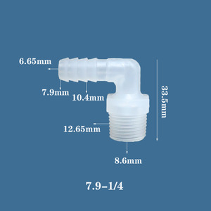 Mịn xử lý bề mặt 6 mét 1/8 nhựa "<span class=keywords><strong>NPT</strong></span> 1/4" Nam ren 90 độ khuỷu tay phụ kiện đường ống với Hose Tail nối - Product Image 6