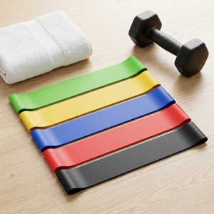 Bande de résistance élastique en caoutchouc latex personnalisable avec logo pour exercices de fitness, yoga et entraînement en salle de sport - Product Image 1