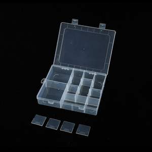 Transparent Plastic <b>Storage</b> <b>Box</b> 14 Grids With Lid For Jewelry <b>Tools</b> Beads Organizing Rectangle Shape - Product Image 3