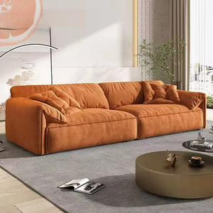 أريكة بتصميم أذن فيل إيطالية Mouton أريكة جلد وردية لغرفة المعيشة - Product Image 1