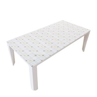Tapis de table basse RNPT en PVC imprimé, motif blocs pastel et amour, rectangulaire, housse de table décorative en vinyle pour hôtel, salon, salle de séjour