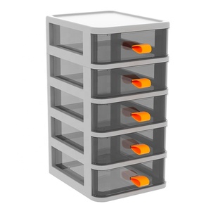 Clear Desk <strong>Drawer</strong> Organizer 4 Tier <strong>Plastic</strong> Desktop <strong>Storage</strong> with Multi-Compartment Makeup Stationery Organizer for Home Office - Product Image 1