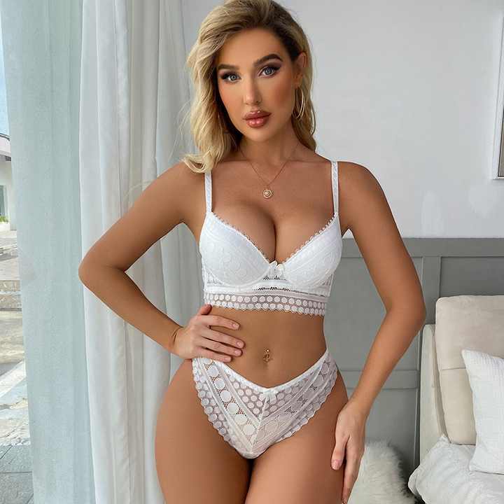 New Green Underwear Set Women Bra Push Up Brassiere Cotton Thick Black Gather Sexy Bra Panties Sets Embroidery Lace Lingerie Set