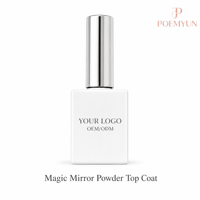 Poudre Magique Effet Miroir Top Coat Gel Vernis Chrome Scellant pour Ongles Sans Essuyage Super Brillant Gel UV LED OEM ODM