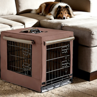 Cage pour chien rectangulaire durable pour chiens de petite/moyenne taille, utilisation intérieure/extérieure, fermeture coulissante horizontale, capacité de 50 lb