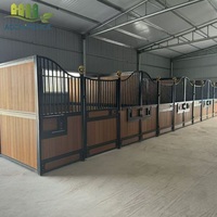 Unidad de caja de acero galvanizado con frentes estables para caballos de granja móviles duraderos con ventanas deslizantes y paneles inferiores estables a prueba de golpes