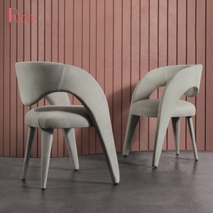 En gros Meilleur vente Maison Tissu Velours Dinant la Chaise Antique Rembourré Fauteuil Arrondi - Product Image 3