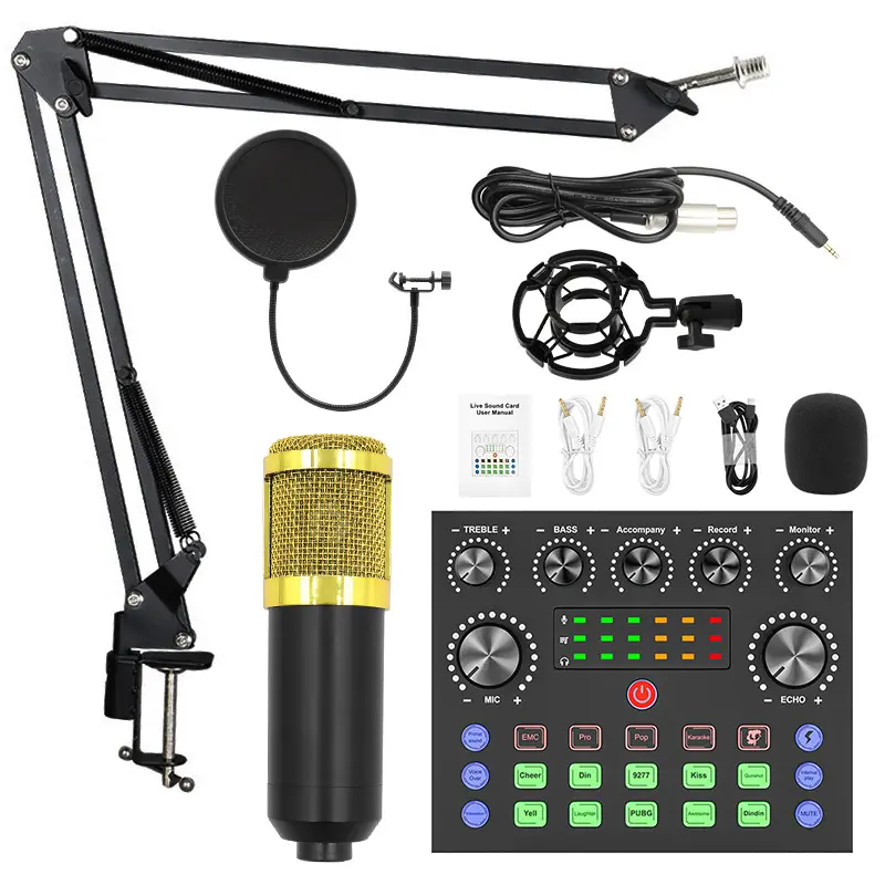 ISonger Profissional BM 800 Carte Son V8 Audio Audio Podcast Mic Set Karaoke BM800 microfono a condensatore da Studio di registrazione