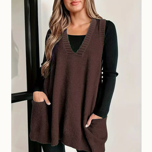 <span class=keywords><strong>Gilet</strong></span> coréen à col en V pour femmes, vêtement ample, respirant, ouvert et décontracté, <span class=keywords><strong>sans</strong></span> manches, de <span class=keywords><strong>grande</strong></span> <span class=keywords><strong>taille</strong></span>, nouvelle collection européenne et américaine - Product Image 5