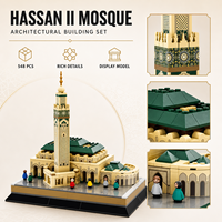 Wange 4231 Mosquée Hassan II MOC Blocs de Construction Vue sur la Rue Maroc Monument Architectural Modèle Briques Éducatives pour Enfants
