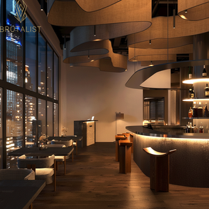 Brutalist, muebles modernos de lujo para restaurante, Mostrador de vino personalizado, iluminación LED, respetuoso con el medio ambiente, resistente al agua para diseño de interiores - Product Image 1
