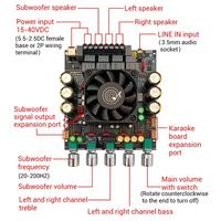 Papan Amplifier Daya 2.1 Saluran 200W+200W+400W QCC3034+PCM5102+TPA3223+NE5532 Chip untuk Penggemar Musik
