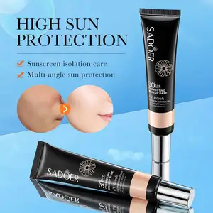 OEM SADOER best sale SPF30+ PA+++ UV korean care skin waterproof natural color herbal whitening beauty sunscreen