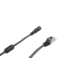 Rangkaian Kabel Kamera Kustom Pabrik dengan RJ45 Ethernet dan Splitter Daya DC untuk Instalasi CCTV IP