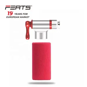 Ferts Pompa Sepeda Mini, Pompa Mini Aluminium Aloi CO2 Inflator Kepala Portabel Darurat Schrader & Presta MTB