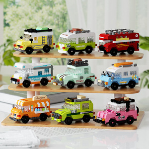 Assembled Toy Car Building <strong>Blocks</strong> Educational Plastic Connecting Car Brick Birthday Gift DIY Bus Toy Desk Ornament - Product Image 1