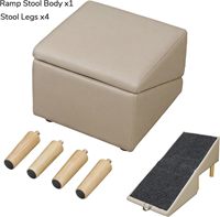 Escalier multifonctionnel pour animaux de compagnie avec surface antidérapante, rampe pliable pour chiens âgés, sert également de pouf/de siège pour le salon
