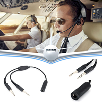 Adaptateur pour casque Airbus 7.1mm Dual Plug Aviation Headphone Cable Mili[tary] Brand New Condition 2 1 DC Output Adapter