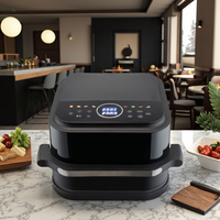 Friteuse à air intelligente à commande numérique moderne carrée de 5,5 L avec 8 préréglages et fonction Pizza pour restaurant/hôtel/cuisine