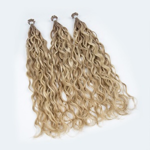 Extensioni di Capelli Umani 100% Remy Vergini, Cheratina Grezza, Ondulate, con Punta Piatta e a <span class=keywords><strong>K</strong></span>, Doppia Trama, Alta Qualità - Product Image 4