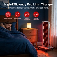 Appareil PDT pour le soin de la peau du visage et du corps, à écran tactile, pour salon et sauna, avec panneau de luminothérapie LED infrarouge en aluminium rouge, OEM ODM.