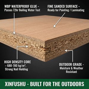 Panneau de particules en peuplier résistant aux intempéries 22 mm, finition bois massif, design contemporain, qualité supérieure pour extérieur, garantie 5+ ans - Product Image 3