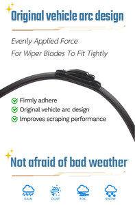 Nhà Sản Xuất Bán Hàng Trực Tiếp 28-Inch Bracketless Đôi Mềm Lưỡi gạt nước Đa Chức Năng Phổ Tự Động Kính Chắn Gió Cần gạt Nước Tốt Nhất - Product Image 4
