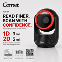 Lecteur de codes-barres 1D 2D, lecteur de codes QR haute densité 3 Mil, scanner de présentation de bureau mains libres USB pour supermarché YCP-85