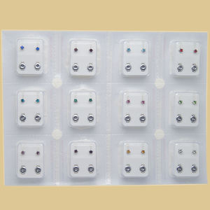 Anting Tusuk Bayi dari Baja Anti Karat, Perhiasan Tindik Telinga Steril untuk Bayi, Grosir Pabrik - Product Image 1