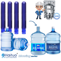 Machine de soufflage semi-automatique Haituo 20L pour bouteilles PET avec moteur et pompe PLC pour bidons d'eau de 5 gallons